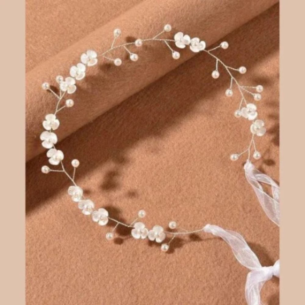 Elegant White Floral Hair Accessory - wedding or formal event
